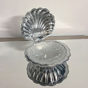 Vintage Silver Seashell Caviar Dish
